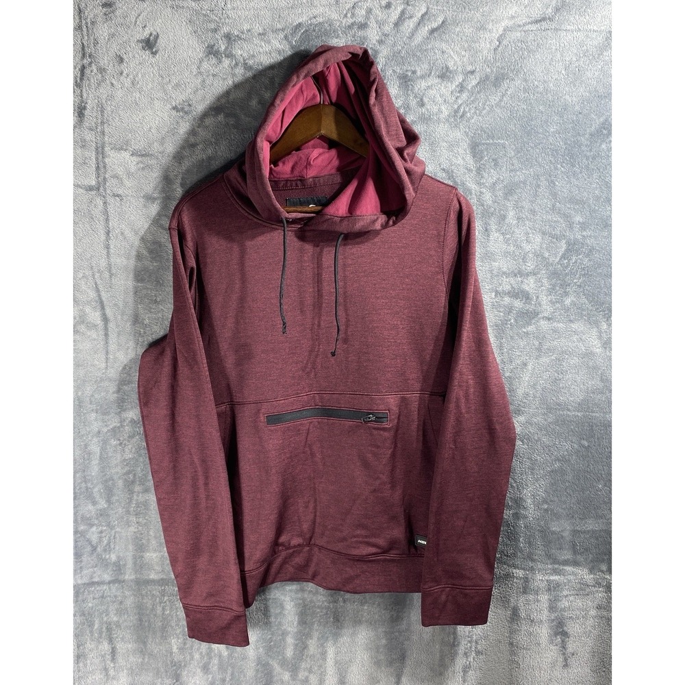 Hollister Hoodie Mens Small Burgundy Fleece Kangaroo Pocket Casual Sweatshirt